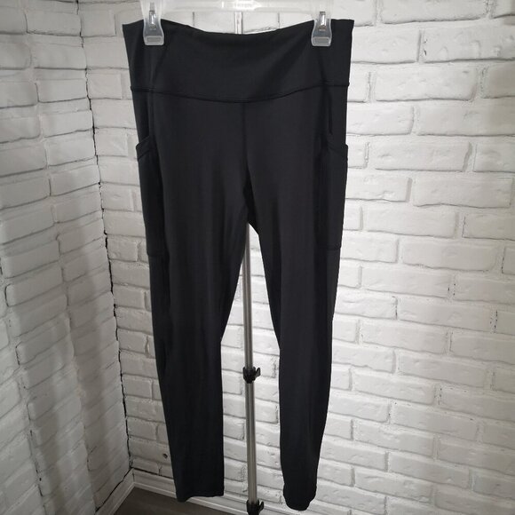 Prana Ladies Size Large Plain Black Ankle Length Exercise Leggings - Picture 1 of 6